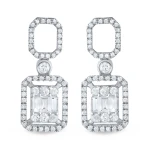 Diamant Baguette Ohrringe Diamant Baguette Ohrringe