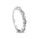 Vintage inspiriertes Design Diamant Halbkreis Ehering Vintage inspiriertes Design Diamant Halbkreis Ehering