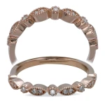 Vintage inspiriertes Design Diamant Halbkreis Ehering Vintage inspiriertes Design Diamant Halbkreis Ehering