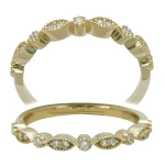 Vintage inspiriertes Design Diamant Halbkreis Ehering Vintage inspiriertes Design Diamant Halbkreis Ehering