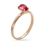 Ovaler Rosa Stein Gold Ring