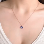 Diamant Stirn Chakra (Ajna) Symbol Halskette