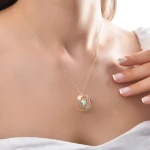 Welt Figuren Gold Halskette