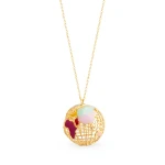 Welt Figuren Gold Halskette
