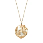 Welt Figuren Gold Halskette