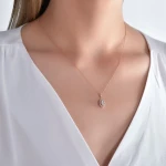 Diamant Markiz Baguette Schnitt Halskette