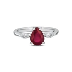 Diamant Rubin Tropfen Ring