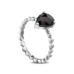 Tropfen schwarzer Diamant Ring
