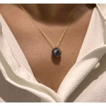 Emaille Gold Weltkugel Halskette Emaille Gold Weltkugel Halskette