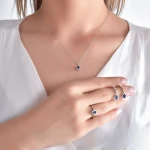 Diamant Saphir Halskette