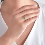 Diamant Smaragd Tropfen Ring