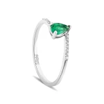 Diamant Smaragd Tropfen Ring