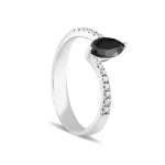 Schwarzer Diamant Markiz Ring Schwarzer Diamant Markiz Ring