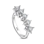 2,61 Karat Diamant Fünfstein Ehering