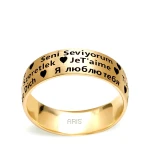 Gold Verlobungsring Herren Modell „Ich liebe dich“ in 14 Sprachen Gold Verlobungsring Herren Modell „Ich liebe dich“ in 14 Sprachen