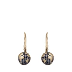 Emaille Gold Weltkugel Ohrring