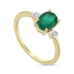 Oval Schliff Smaragd Diamant Ring