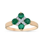 Kleeblatt Smaragd Diamantring