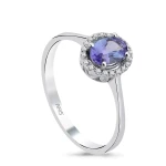 Diamant Ovaler Tansanit Ring