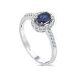 0,52 Karat Diamant Ovaler Saphir Ring 0,52 Karat Diamant Ovaler Saphir Ring