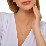 Diamant Saphir Halskette