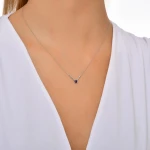 Diamant Saphir Halskette