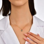 Diamant Ovaler Smaragd Halskette