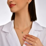 Diamant Ovaler Smaragd Halskette