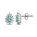 Tropfen Blauer Topas Gold Ohrring