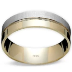 Zweifarbiger Glatter Gold Ehering Herren Modell