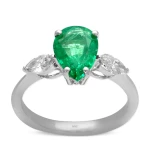 Markisenschliff Diamant Smaragd Ring
