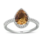 Zultanit (Diaspor) Tropfenschliff Diamantring