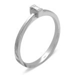 Baguette Diamant Minimalistischer Solitärring Baguette Diamant Minimalistischer Solitärring