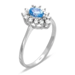 Goldring mit Tropfenförmigem Blauem Topas Goldring mit Tropfenförmigem Blauem Topas