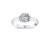 L’oval 0,58 Karat Ovaler Diamantring mit internationalem Zertifikat