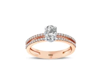 L’oval 0,83 Karat Ovaler Solitär Diamantring mit internationalem Zertifikat