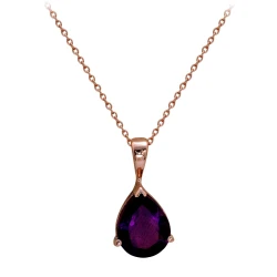 Tropfen Amethyststein Goldkette
