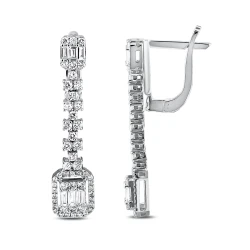 Diamant Fantasie Baguette Ohrring