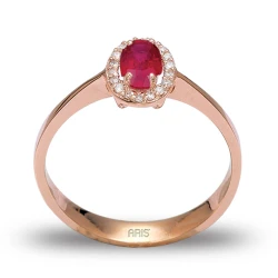 Diamant Rubin Gold Ring