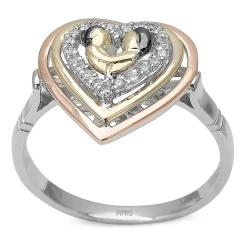 Diamant Herz mit Mutter und Kind