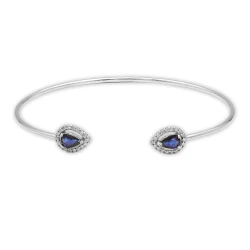 Diamant Tropfen Saphir Armreif