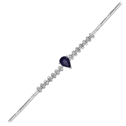 Diamant Tropfen Saphir Armband