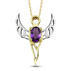 Weisheitsengel Amethyst Gold Halskette (Zadkiel)