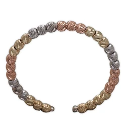 14 Karat Gold Dorika Dreifarben Kugelring