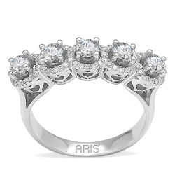 1.27 Karat Diamant Fünfstein Ehering