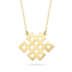 Keltische Symbole – Unendliches Glücksknoten Goldkette (Herakles)