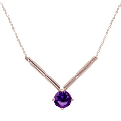 14 Karat Gold Amethyst Halskette