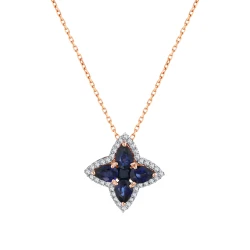 Saphir Glück Diamant Halskette