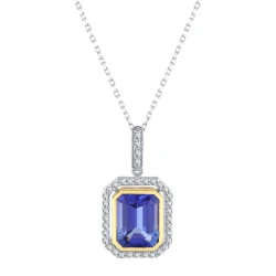 Tansanit Diamant Halskette