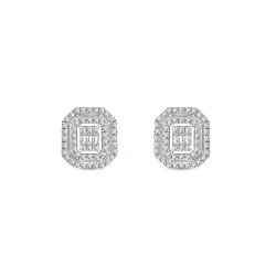 0,48 Karat Baguette-Diamant-Ohrringe